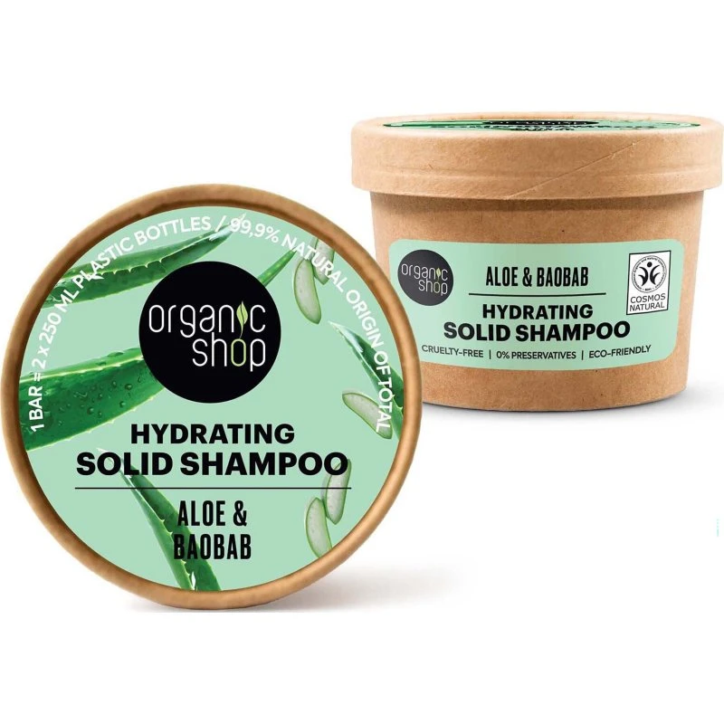Organic Shop Aloe Moisturizing Solid Shampoo 60g