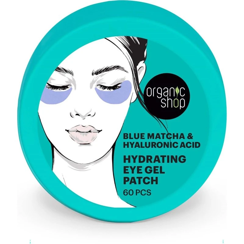 Organic Shop Blue Matcha Moisturizing Eye Gel Patches, 60 stk.