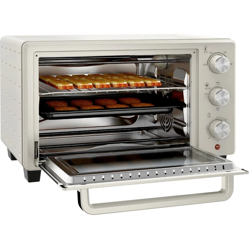 Minibageovn 21L Cremefarvet/Rustfrit Stål - 1400W