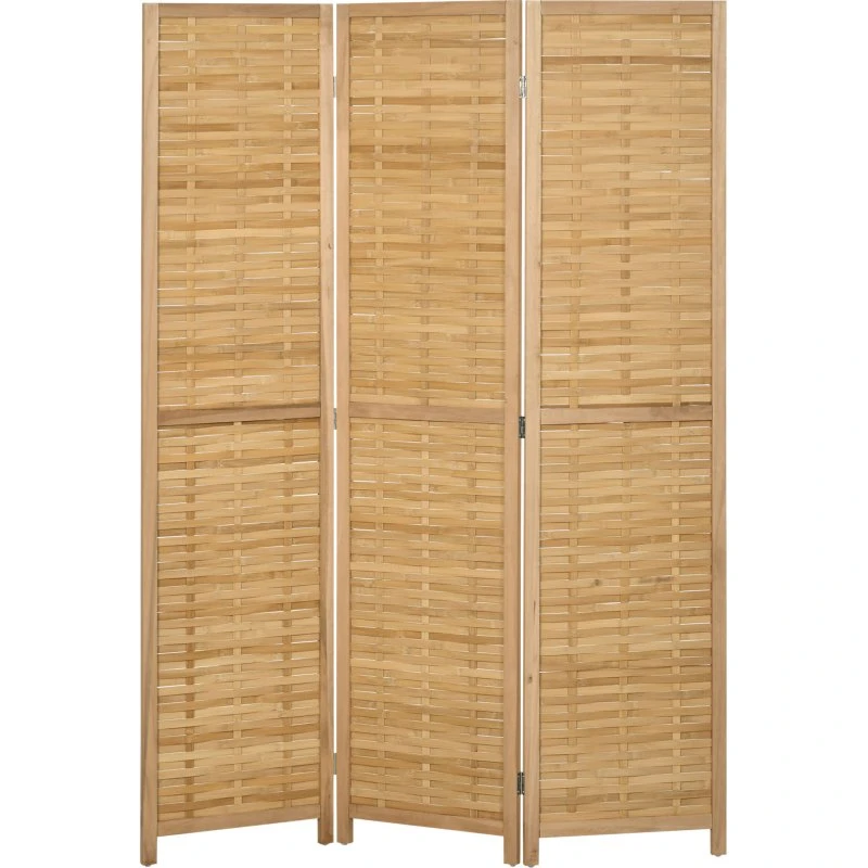 Foldbar bambusskærm, 120x170 cm, naturligt træ