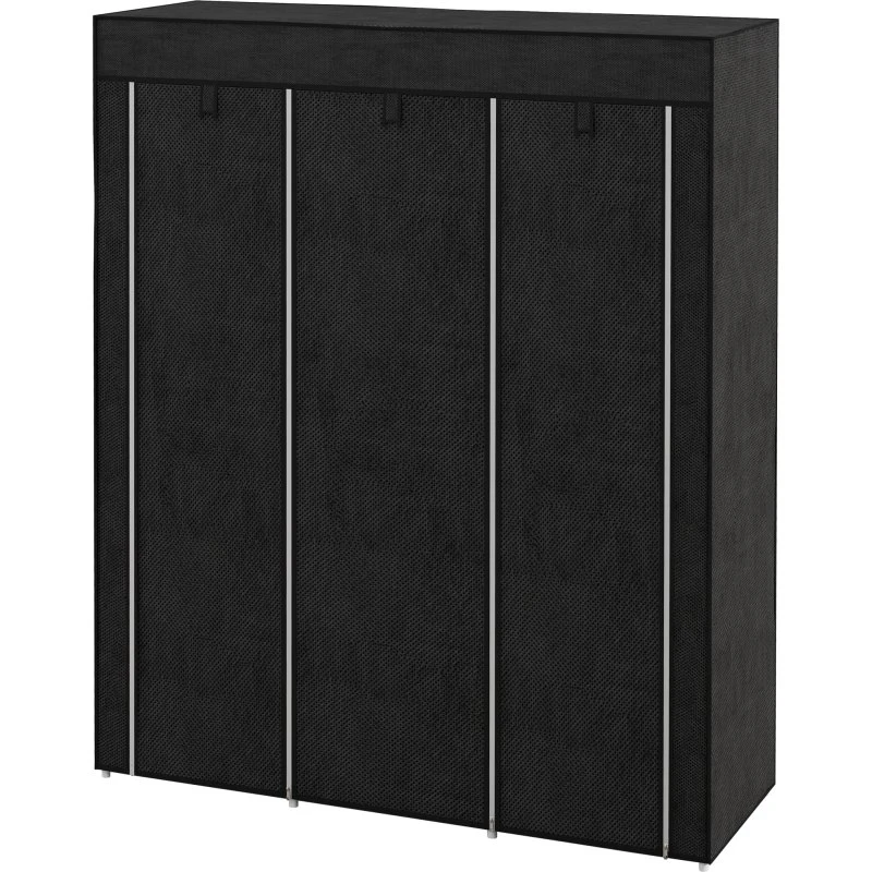 Stofgarderobe 125x43x162,5 cm - Sort