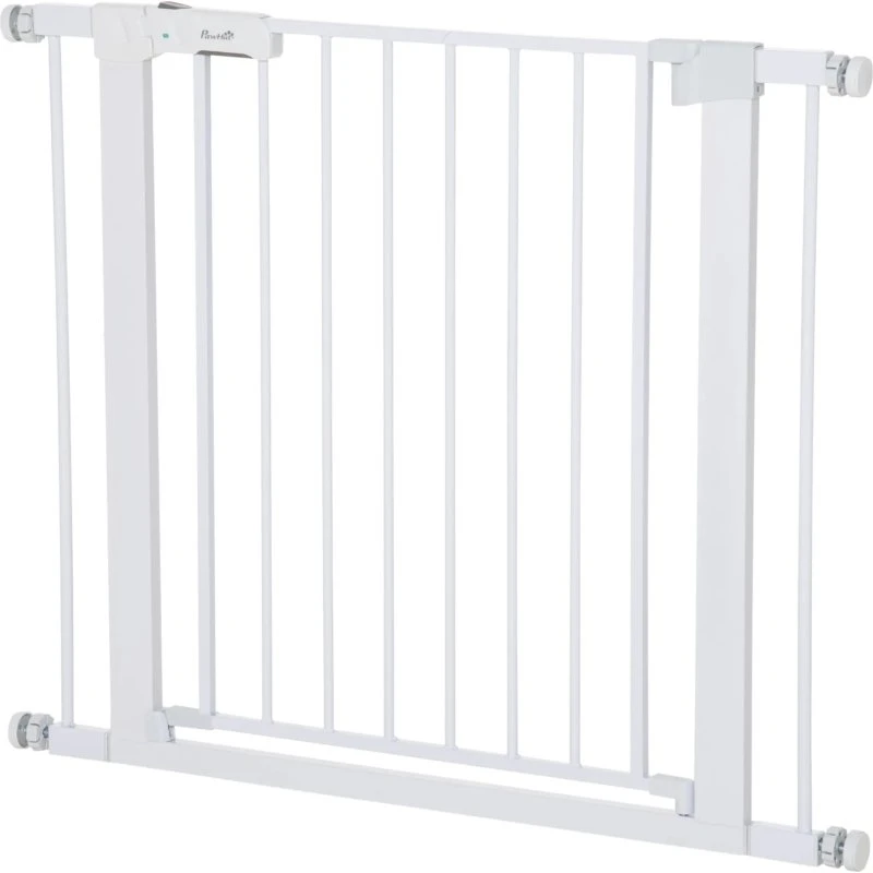 Sikkerhedsgitter til Hunde - Justerbart 75-96cm, Hvid Metal
