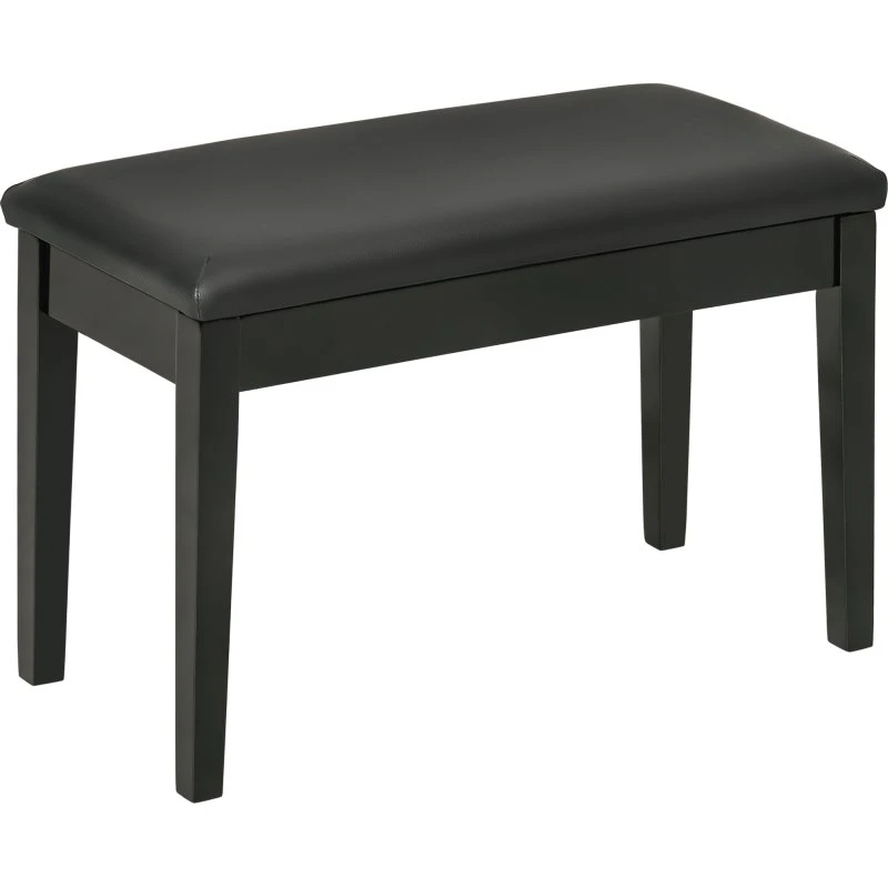 Klaverbænk 75x35x49 cm, Sort med polstret sæde og træben