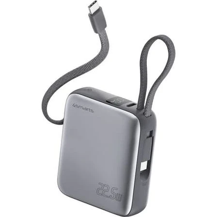 4Smarts Pocket Powerbank 10000 mAh 22,5W med USB-C – Space Gray