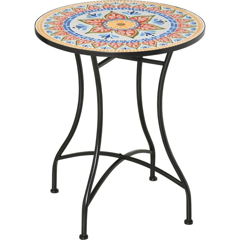 Mosaik Bistrobord 60x71 cm - Rød, Blå, Hvid, Sort