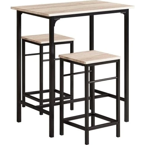 SoBuy Barbord med 2 Barstole – Natur 80x50x87cm OGT10-N