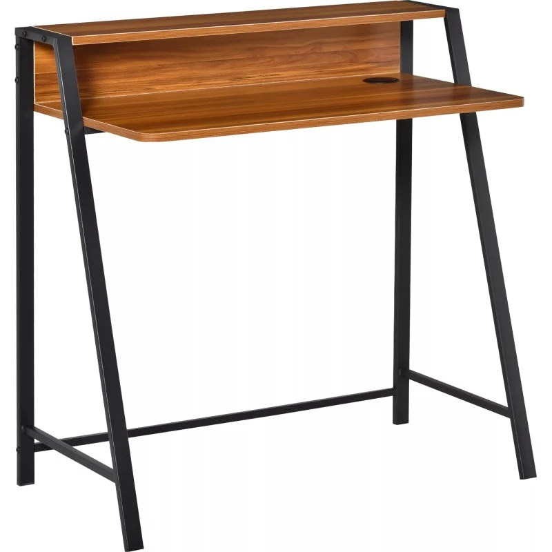 Skrivebord med opbevaring, Valnød/Sort, 84x45x85cm