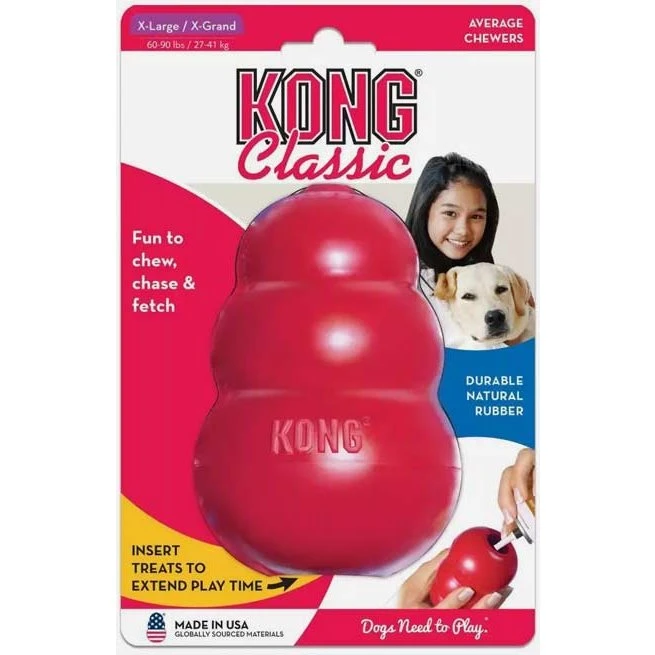 KONG Classic Rød XL - Holdbart gummilegetøj til hunde