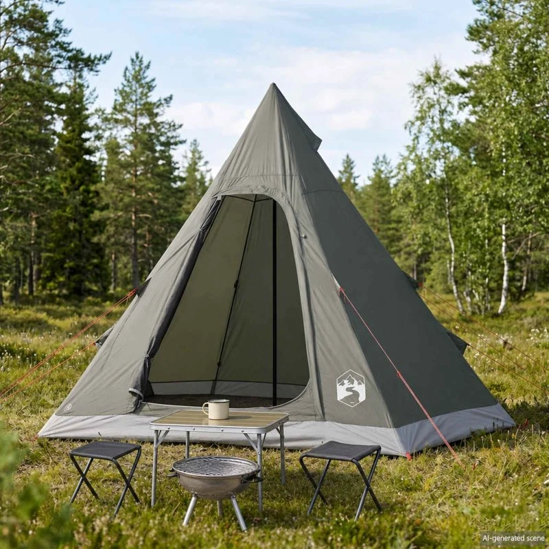 vidaXL Tipi Telt 3-personers Army Grøn