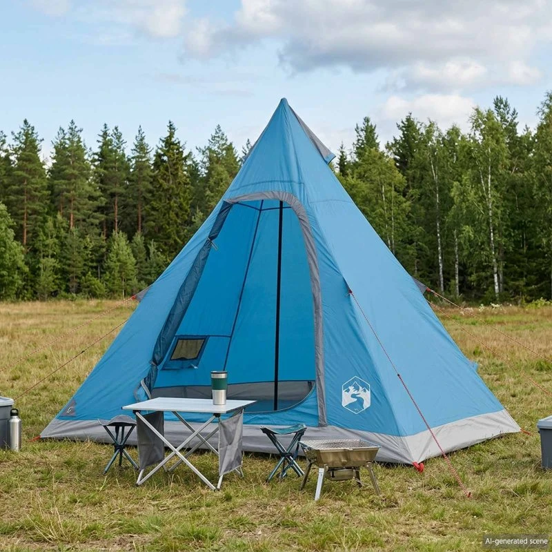 vidaXL Tipi Tent 3-personers Blå - Vandafvisende