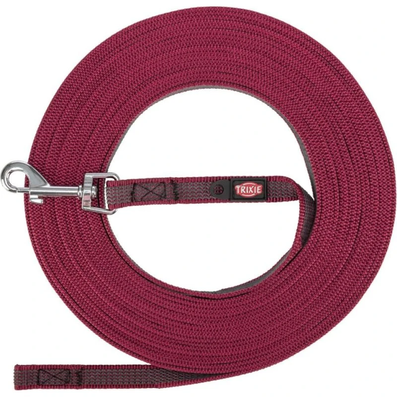 Trixie Sporline 15 m x 15 mm – rød, skridsikker