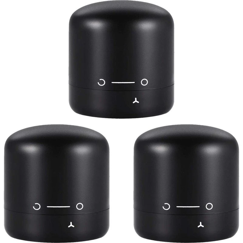 3x Forseglere til Vinflaske - Sort