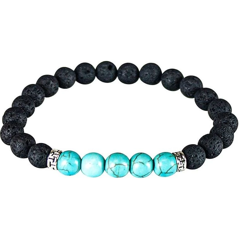 Armbånd med vulkansten og turkis