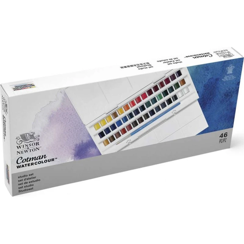 Winsor & Newton Cotman Akvarelfarve Sæt - 45 Half Pans