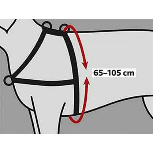 Trixie Lead'n Walk Soft hundesele, sort - brystmål 65-105 cm