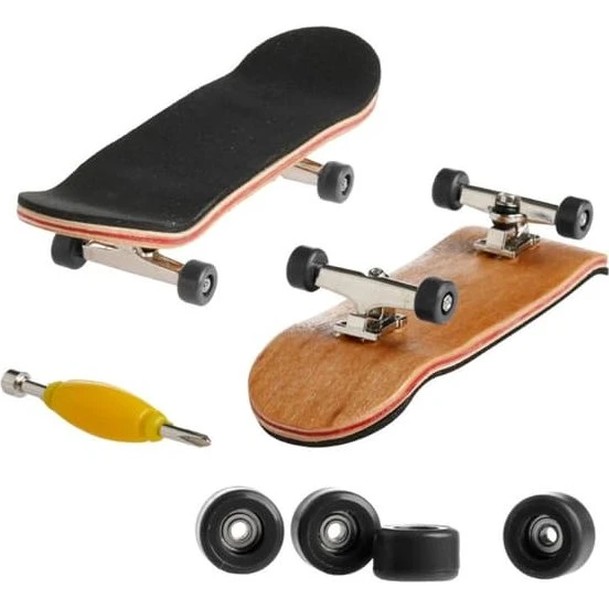 Finger skateboard i træ med skruetrækker, flerfarvet