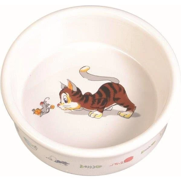 Trixie Madskål i porcelæn til kat 200 ml Ø11 cm hvid