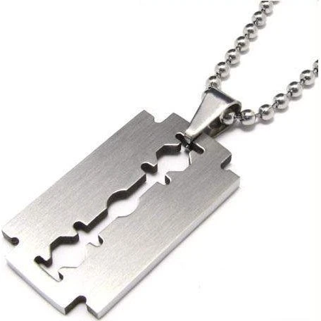 Razor Blade Halskæde - Silver Edition - 316L Titanium/Stål