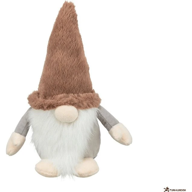 Trixie Julenisse plysdyr 30 cm - brun/grå