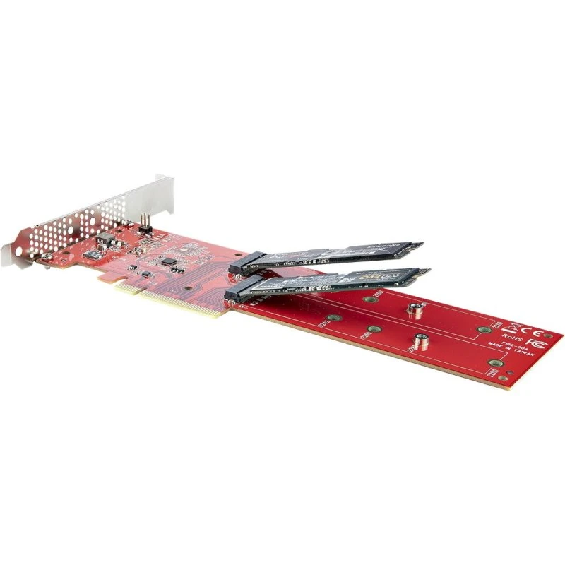 StarTech.com Dual M.2 PCIe 4.0 SSD Adapterkort - Rød