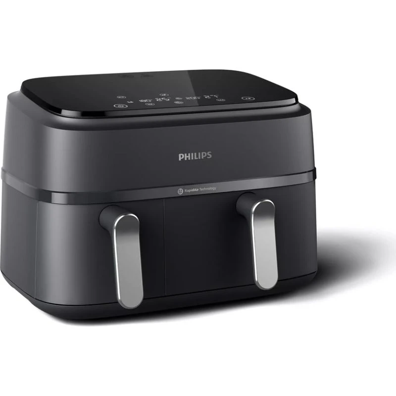 Philips Airfryer 3000 Series Dual Basket NA351/00, 9 L, Sort/Sølv