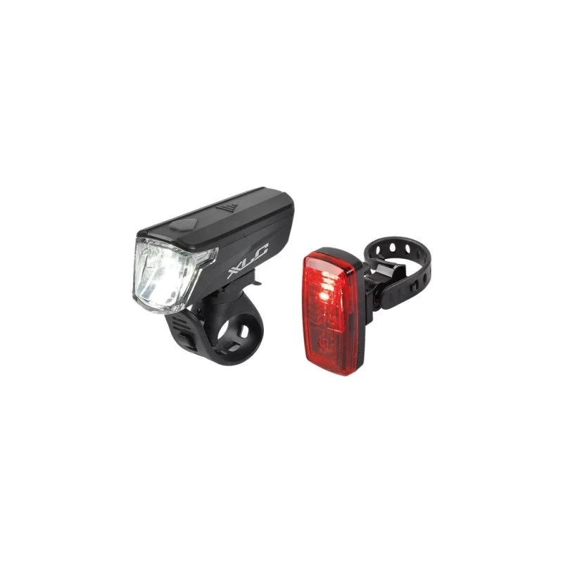 XLC Capella CL-S20 LED-lygtesæt med batterier og beslag - Sort