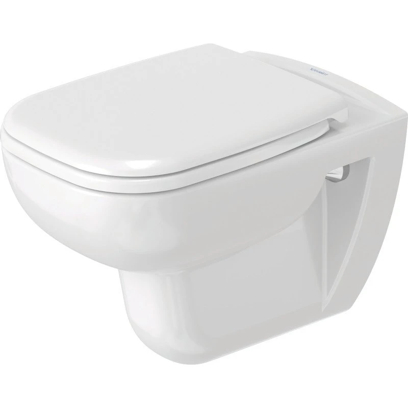 Duravit D-Code væghængt toilet, rimless, hvid