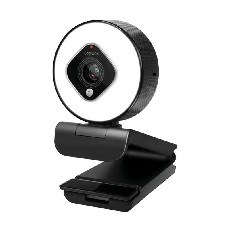 LogiLink LL1 Stream HD Webcam med ringlys, 1080p, Sort