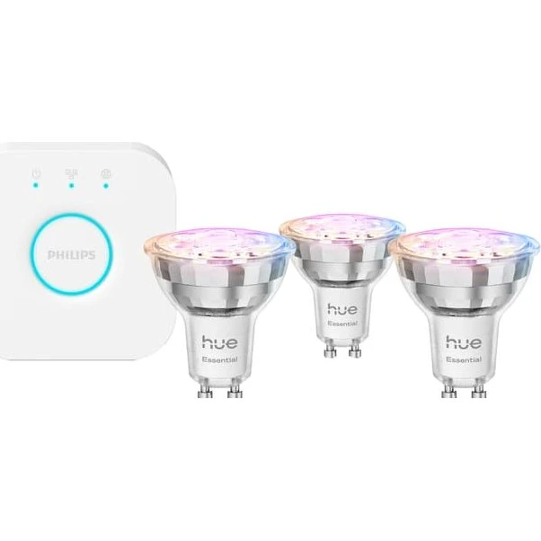 Philips Hue Essentials startsæt 3x GU10 (345 lm) + Bridge