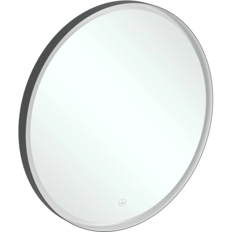 Villeroy & Boch Subway 3.0 Spejl med lys, touch, sort, Ø71,2 cm