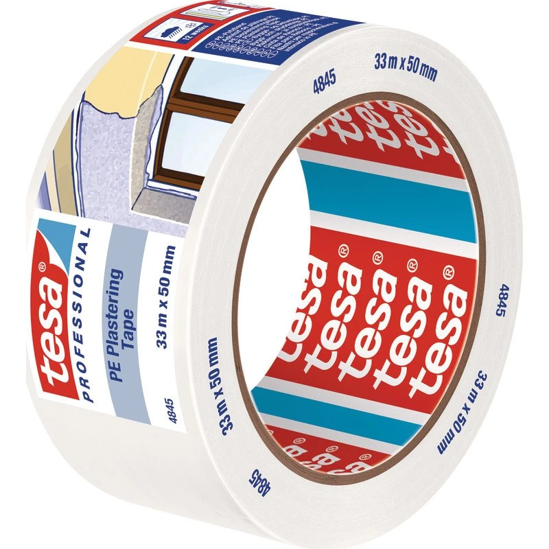 Tesa Professional 4845 byggetape, hvid, 50 mm x 33 m