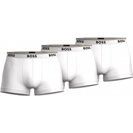 BOSS 3-pak Boksershorts i hvid med bomuld og stretch