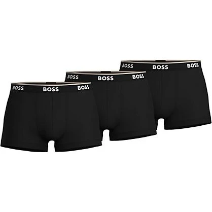 BOSS 3-pak sorte trunks til herre i blød bomuldsstretch