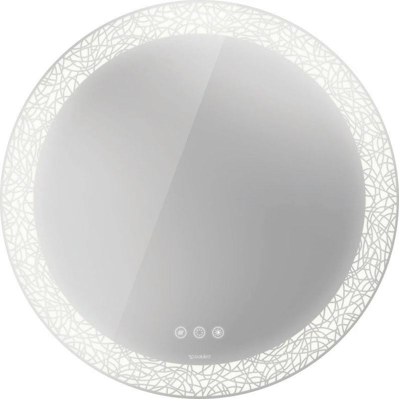 Duravit Happy D.2 Icon spejl med lys, Ø90 cm, hvid