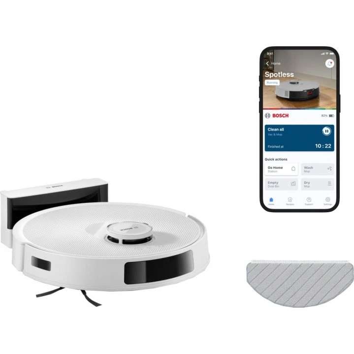 Bosch Spotless Advanced BCRC2W Robotstøvsuger med gulvvask, Hvid