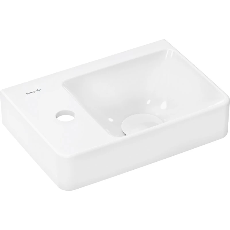 Hansgrohe Xelu Q lille håndvask med hylde, venstre, 360x250 mm