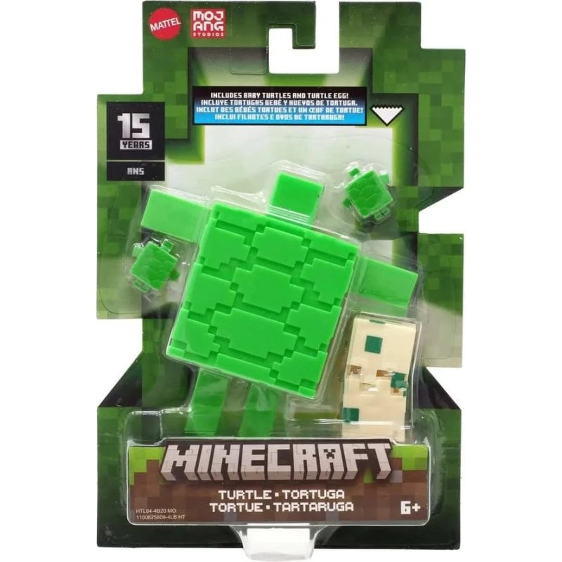 Minecraft Figur Turtle med tilbehør, 7 cm