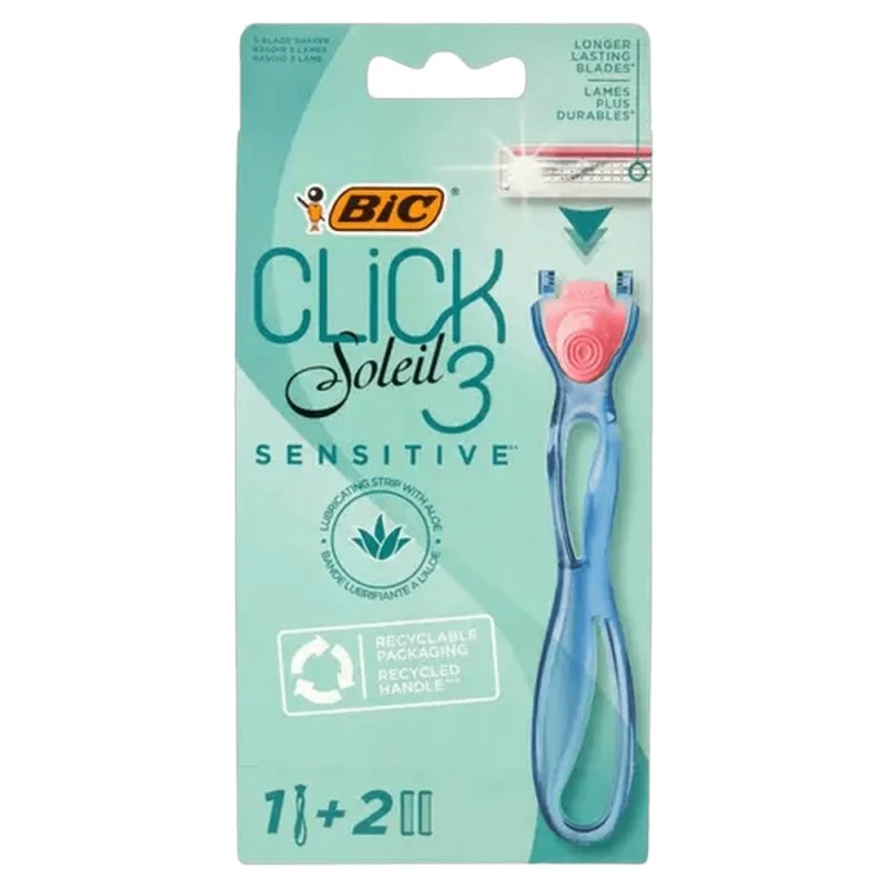 Bic Soleil Click 3 Sensitive Starter Kit - 3 stk. skrabere
