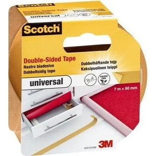 3M Scotch Dobbeltklæbende Tæppetape 50 mm x 20 m, lys brun