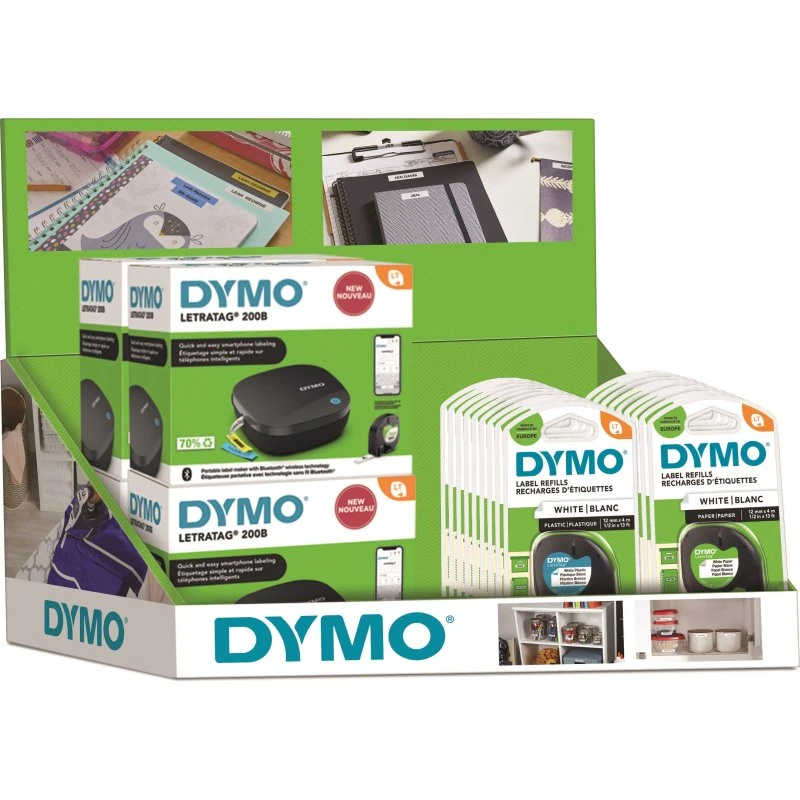 DYMO LetraTag 200B med 60 LT tapes i FSDU display