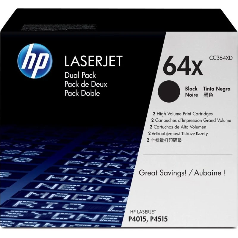 HP 64X Sort Toner 2-pak Høj Kapacitet til LaserJet