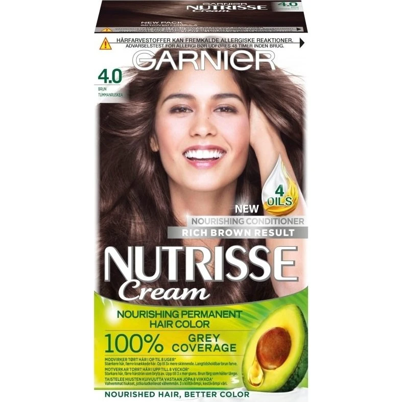 Garnier Nutrisse Cream 4.0 Brown 160 ml - Mørkebrun