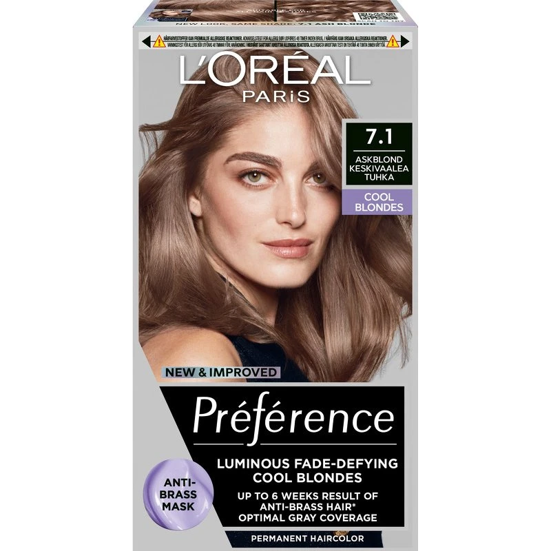L'Oréal Paris Préférence Cool Blondes 7.1 Ash Blonde 208,5 ml