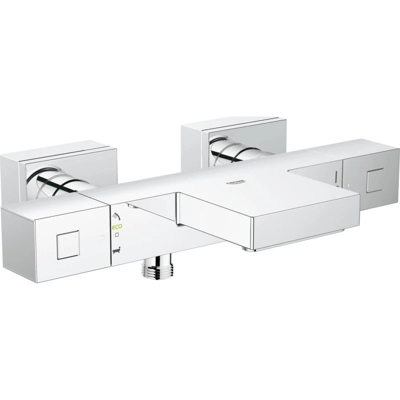 Grohe Cube Kar/Brusebatteri med Termostat og XL Waterfall, Krom