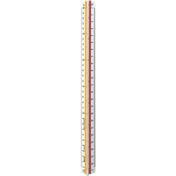 Rotring T1 Trekantet Reduktionsskala Arkitekt Lineal - Hvid