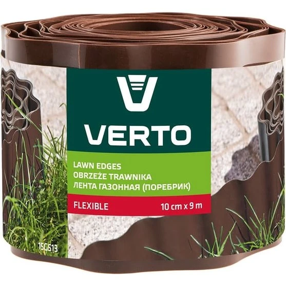 Verto 15G513 Havekant rulle, Brun, 10 cm x 9 m