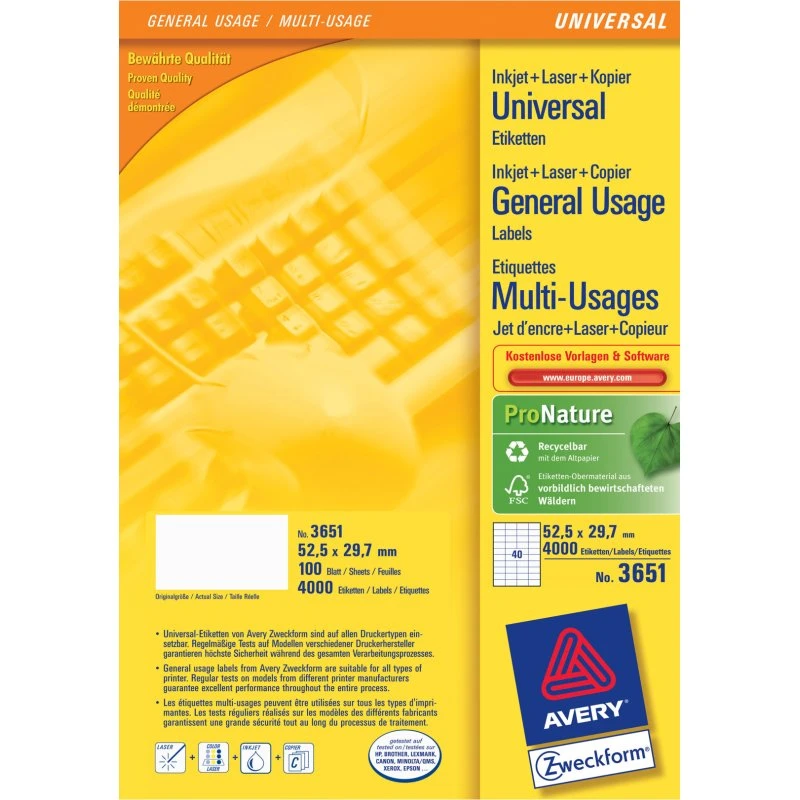 Avery Skinnende Hvidt Papir ANSI A Letter 216 x 279 mm 200 ark