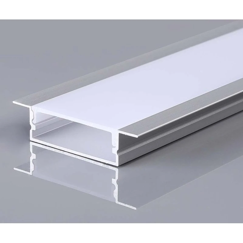 Monteringssæt med diffuser til LED-stribe, 2000x30x10mm, Sølv