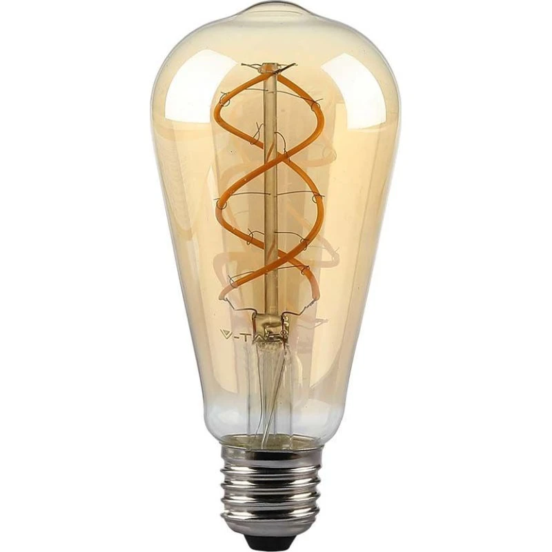 ST64 5W E27 LED Kultrådspære - Ravfarvet glas, 1800K