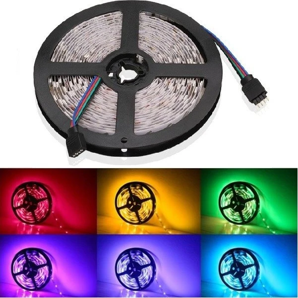 5m RGB LED strip, 7W pr. meter, 24V DC, 60 LED pr. meter